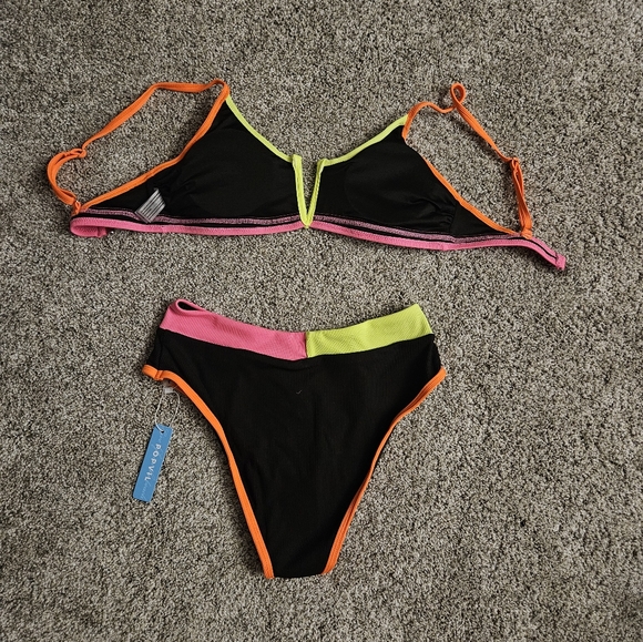Popvil v-wire color block bikini - Picture 3 of 5